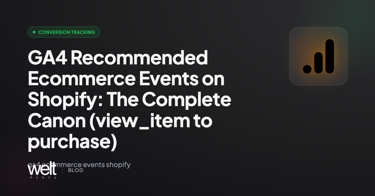GA4 Recommended Ecommerce Events on Shopify: The Complete Canon (view_item to purchase)