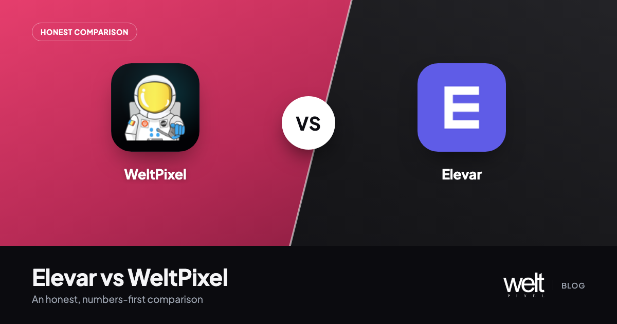Elevar vs WeltPixel Conversion Tracking, app icons side by side