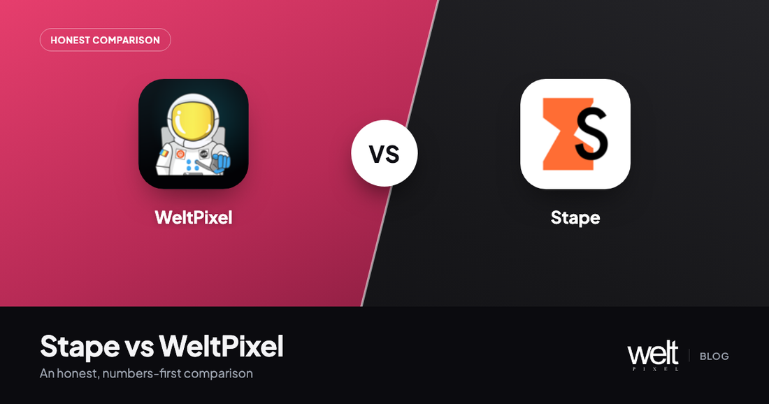 Stape vs WeltPixel Conversion Tracking, app icons side by side