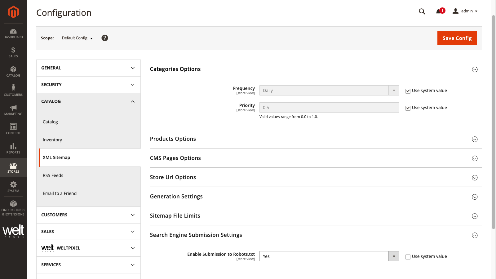 Magento 2 SEO Guide XML Sitemap Settings