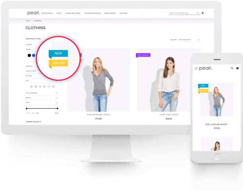 Stack. Framework and Extension Pack page Magento 2 Product Labels snapshot.
