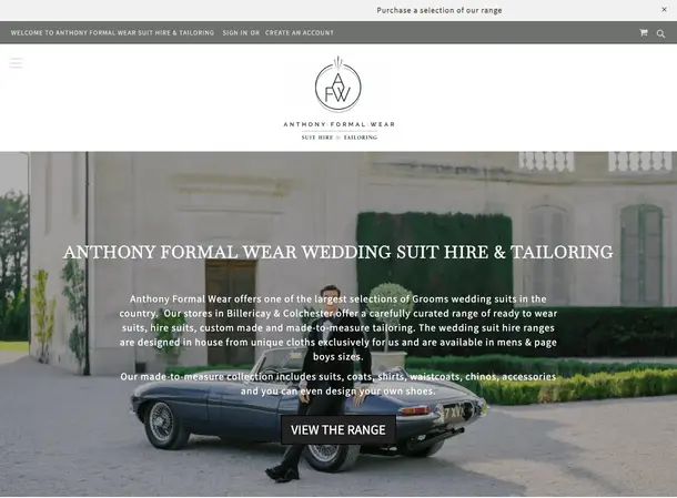 Anthony Formal Wear Home Page