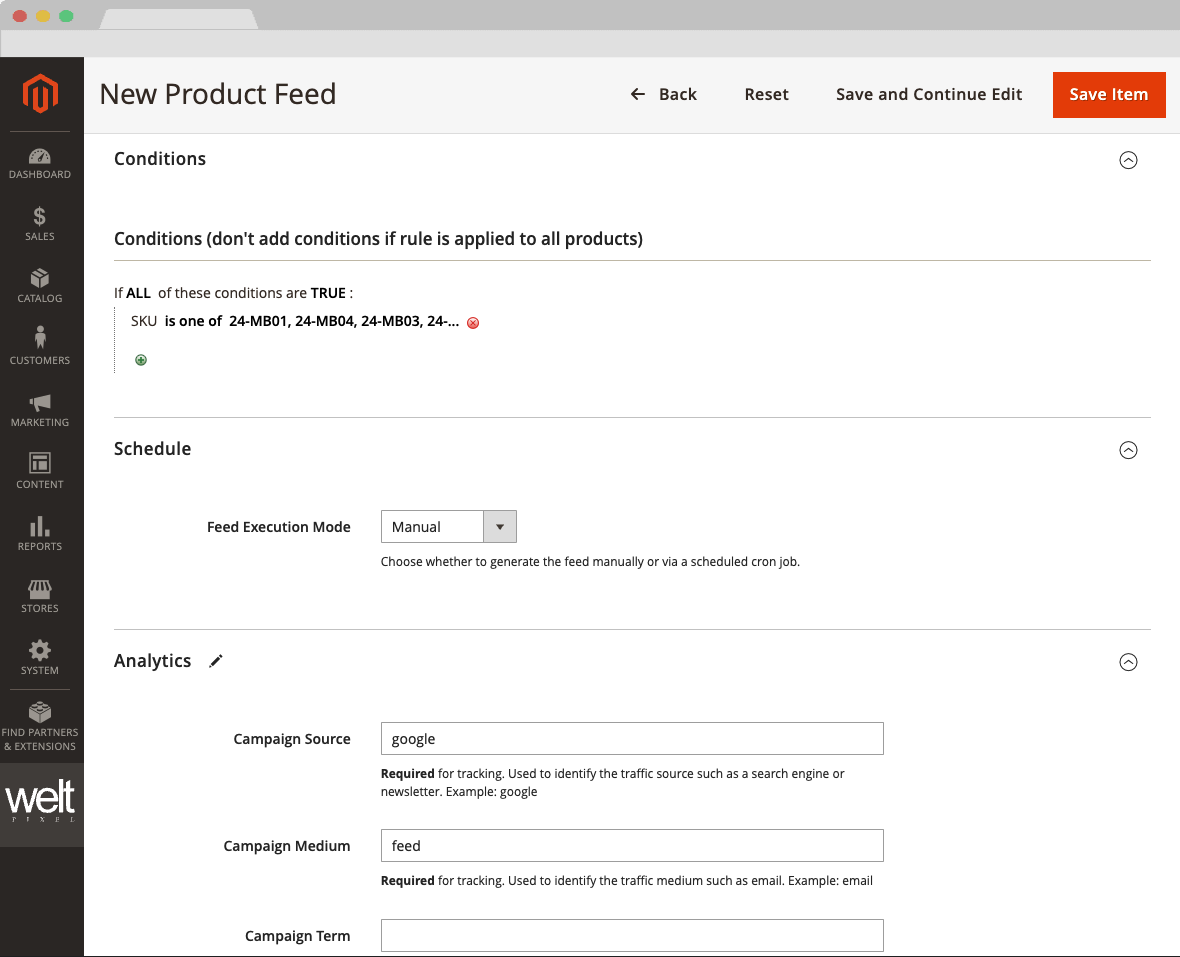 WeltPixel Product Feed Configuration Options 3